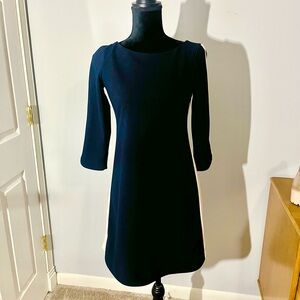 Vince Camuto Midnight Navy Blue Pink 3/4th Sleeve Sheath Dress Size 2